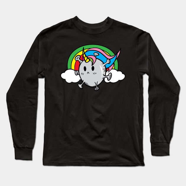 Virus boy unicorns  png cartoon png Long Sleeve T-Shirt by Sabai Art